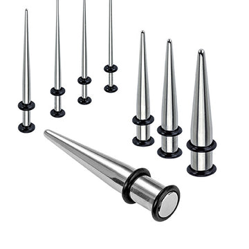 4 to 00 GA Steel Taper with O-Rings Ear Stretching Kit